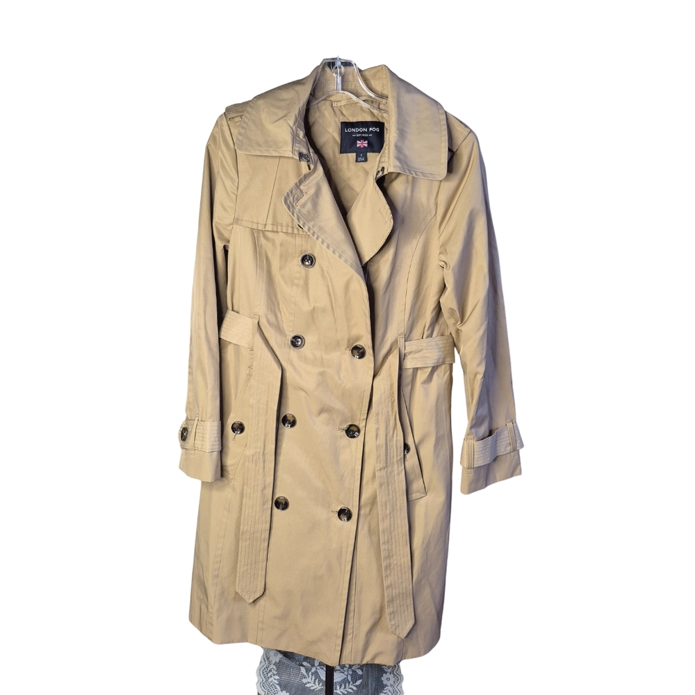 London Fog Women's Beige Double-breasted Trench Coat